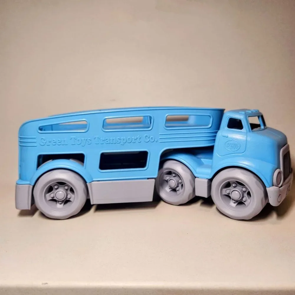 GREEN TOYS Blue Car Transporter Carrier 100% Recycled Plastic Pretend Preschool